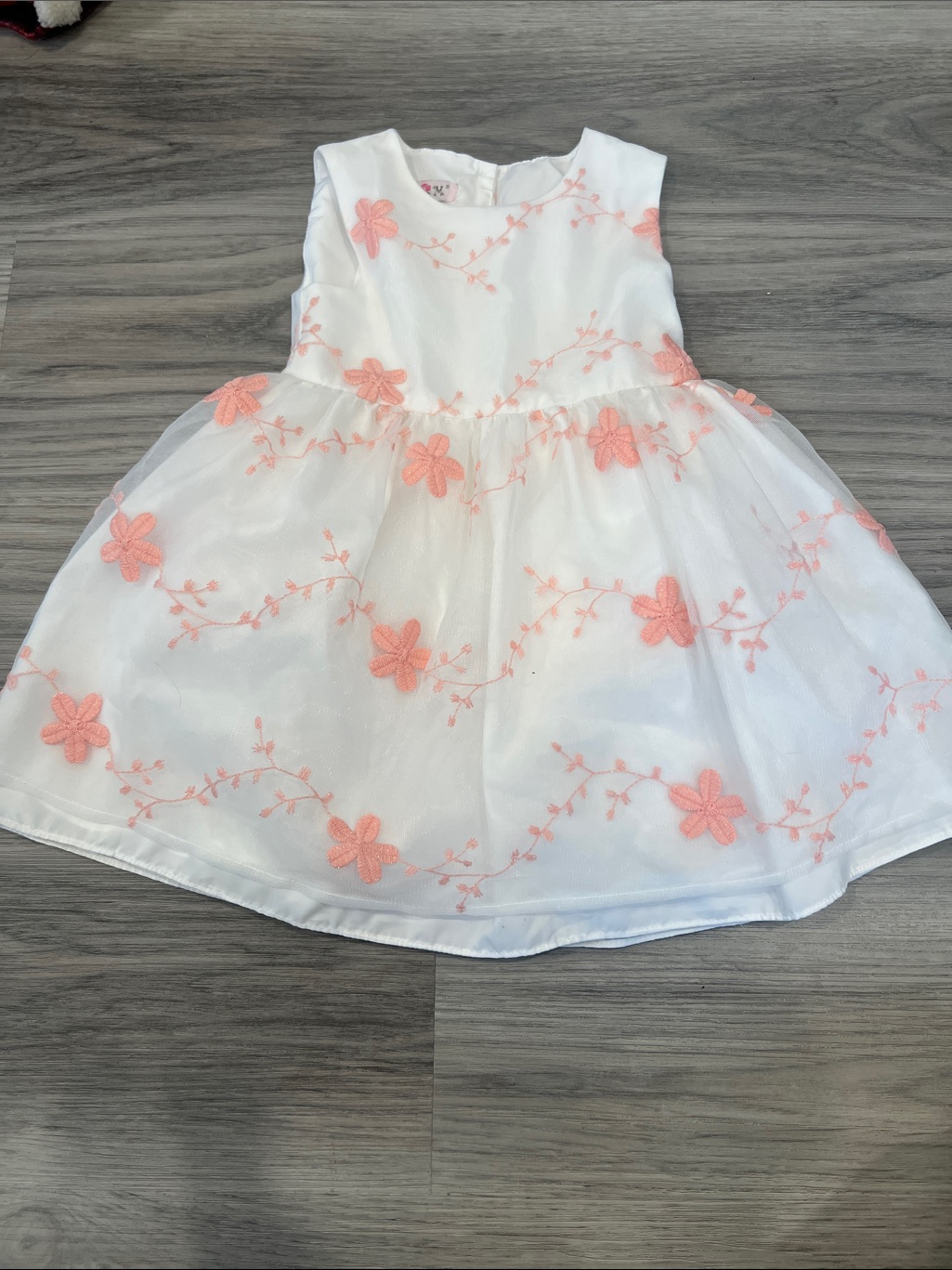 Summer Beauty! White Dress With Pink Floral Embroidery 3t